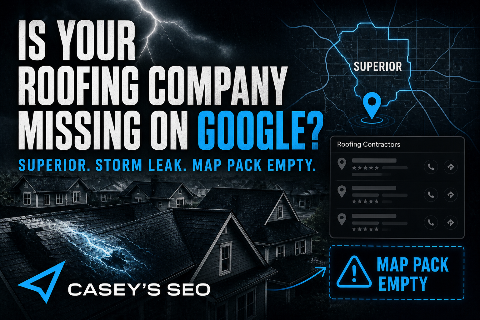 Superior roofer local SEO — map pack and hail roof-repair search