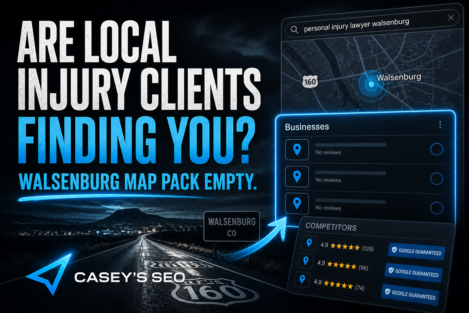 Walsenburg personal injury local SEO — map pack and car-accident search