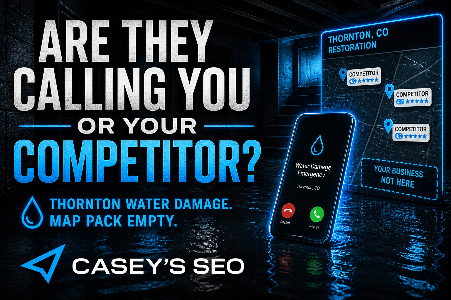 Thornton restoration local SEO — map pack and water-damage search