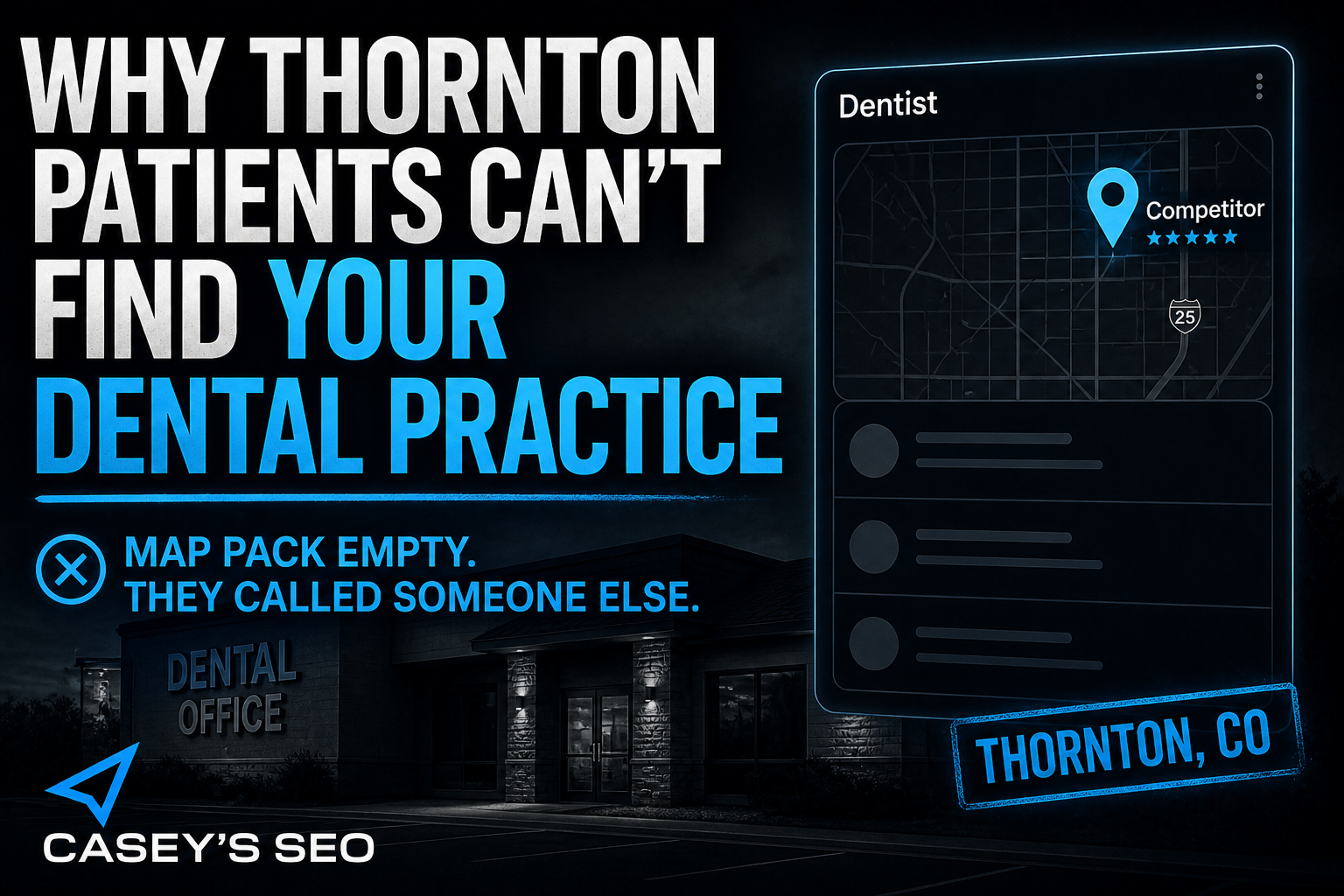 Thornton dentist local SEO — map pack and emergency dentist search